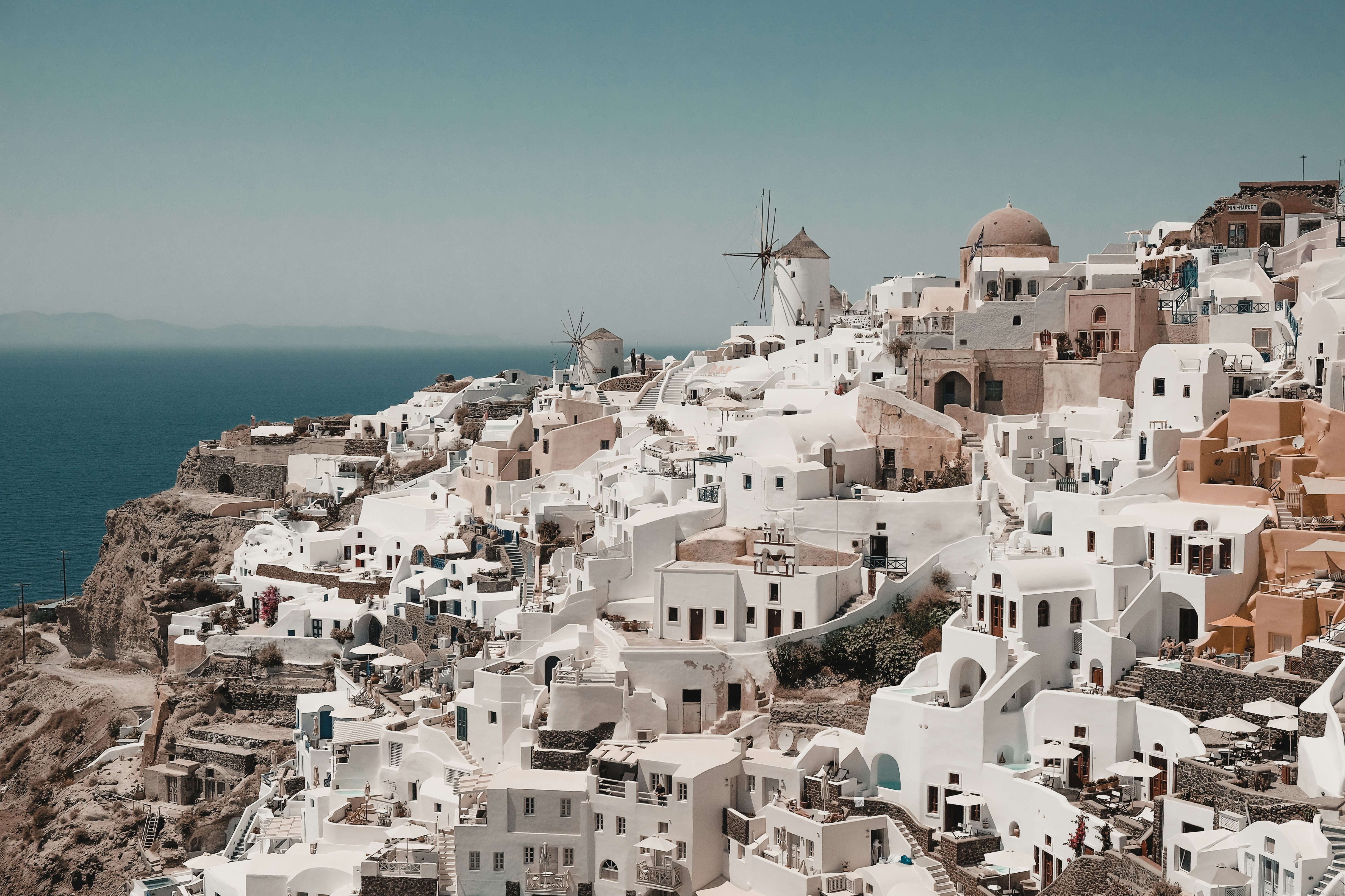 aerial photography of white concrete buildings during d